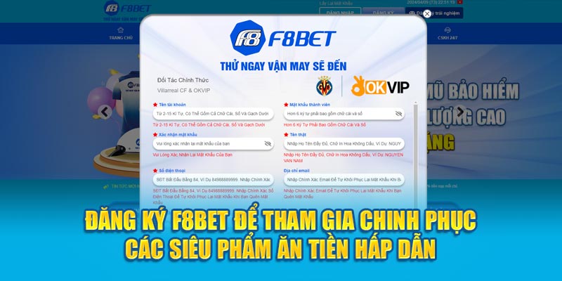 Đăng ký F8bet để tham gia chinh phục các siêu phẩm ăn tiền hấp dẫn