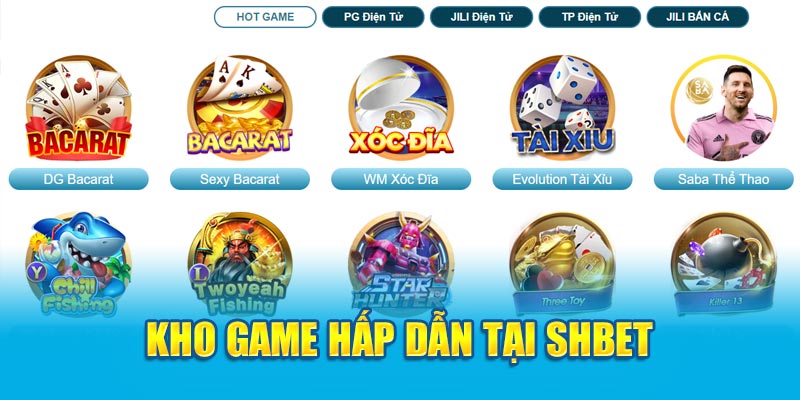 Kho game hấp dẫn tại Shbet