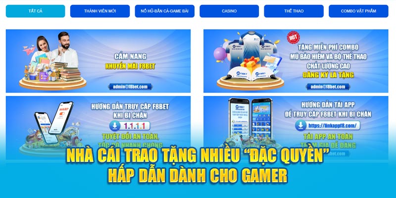Nhà cái trao tặng nhiều “đặc quyền” hấp dẫn dành cho gamer